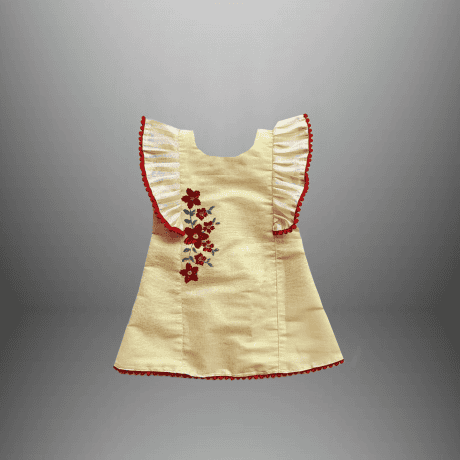 Toddler's A line frock with fluttered sleeve-RKFCTT080