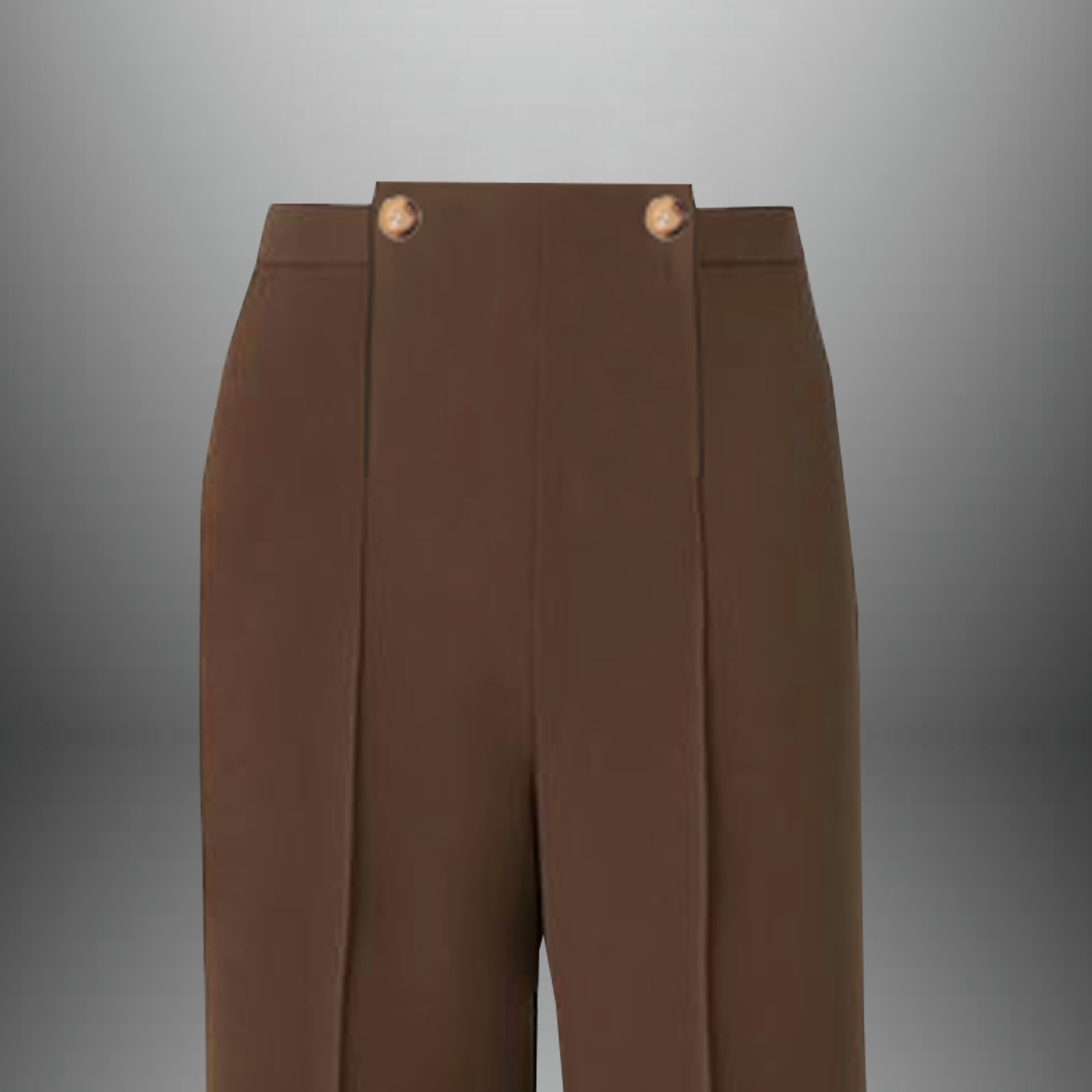 Women's Brown Semi formal trouser with button embellishment-RCP023