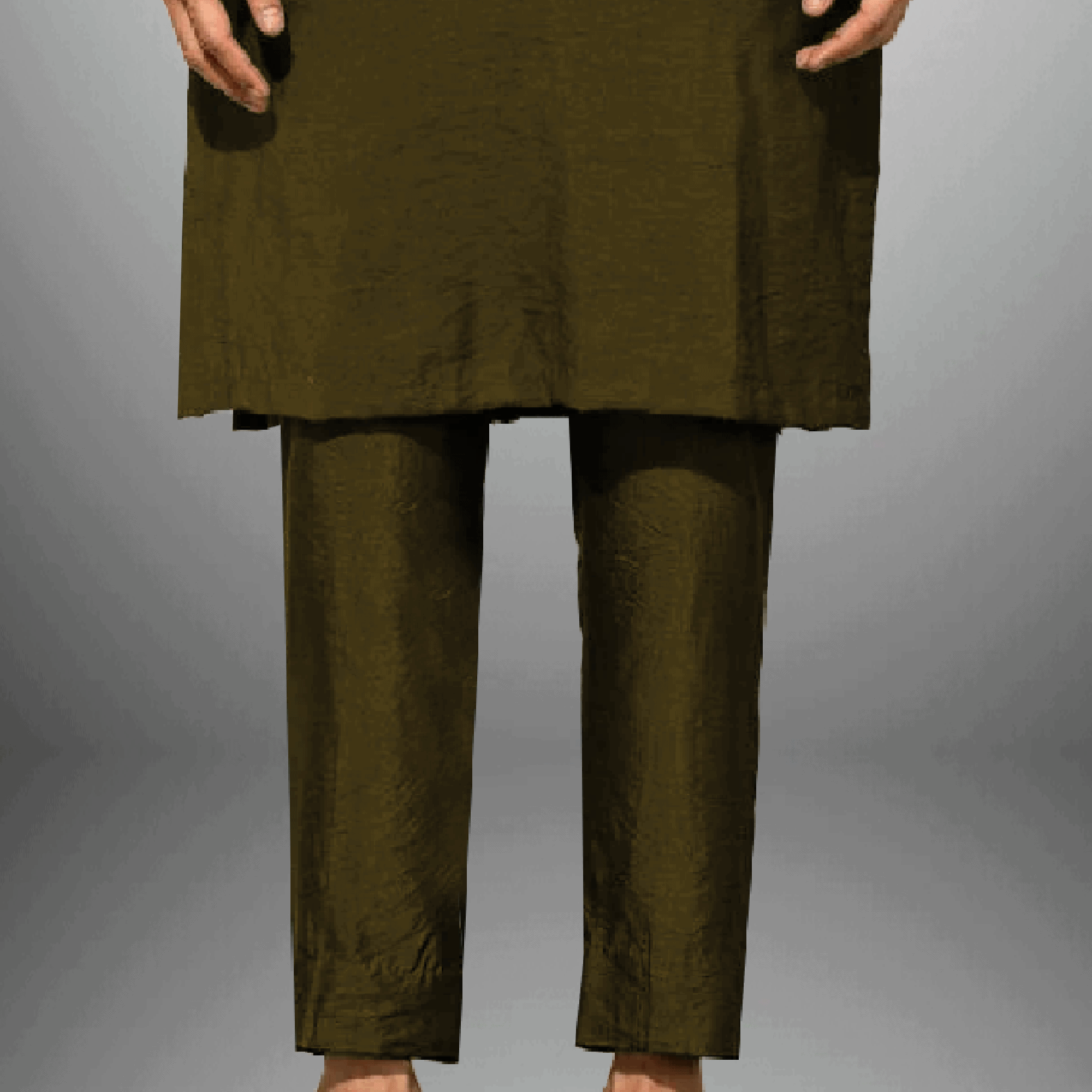 Men's Metallic Bronze Kurta with Pajama-RMEK010