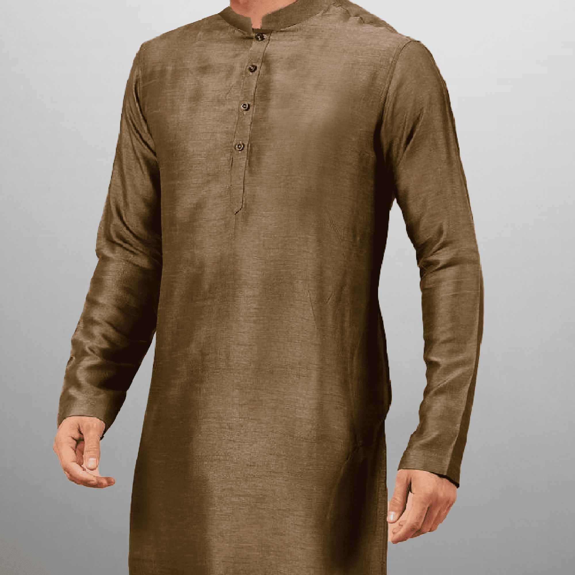 Men's Army Green Plain kurta-RMEK023
