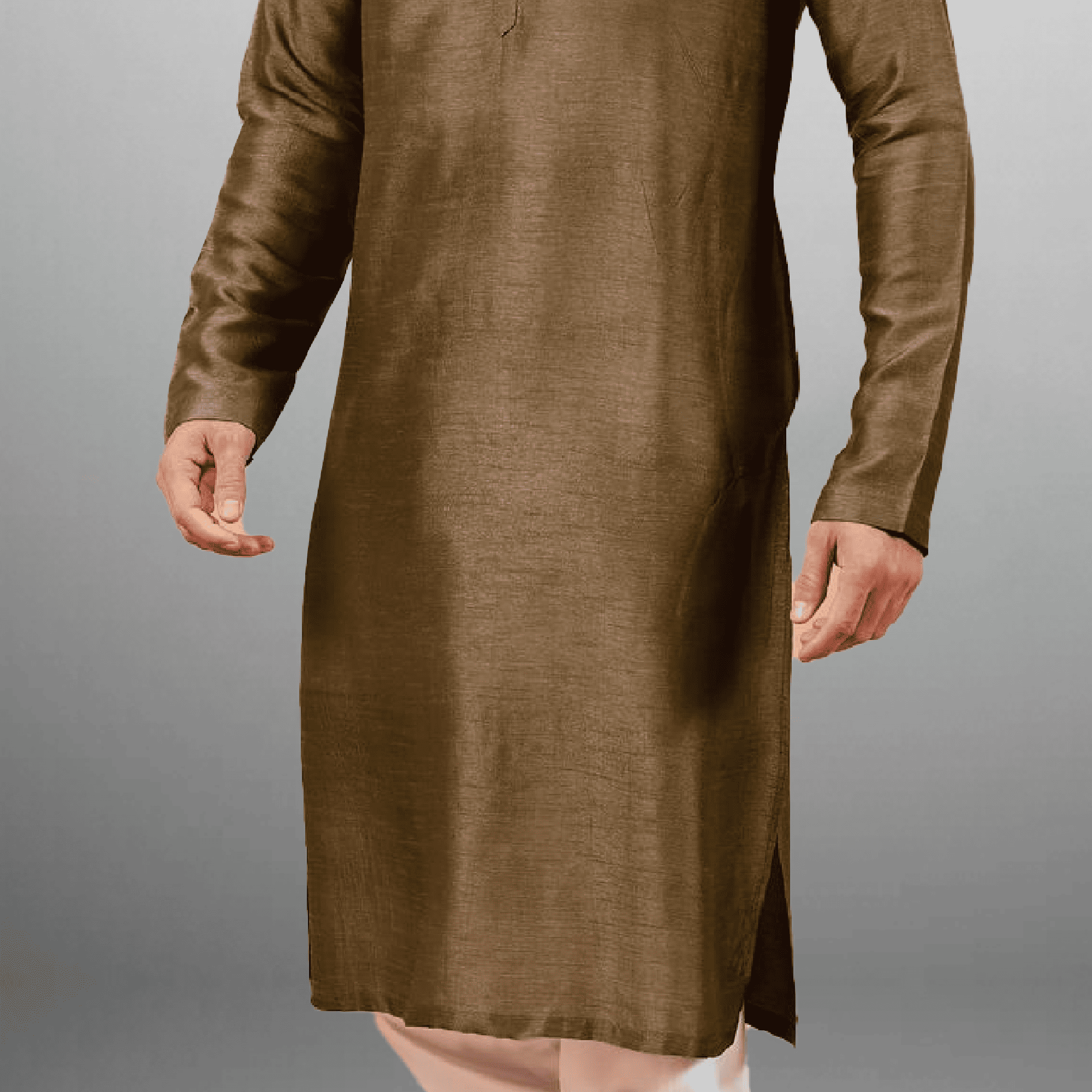 Men's Army Green Plain kurta-RMEK023