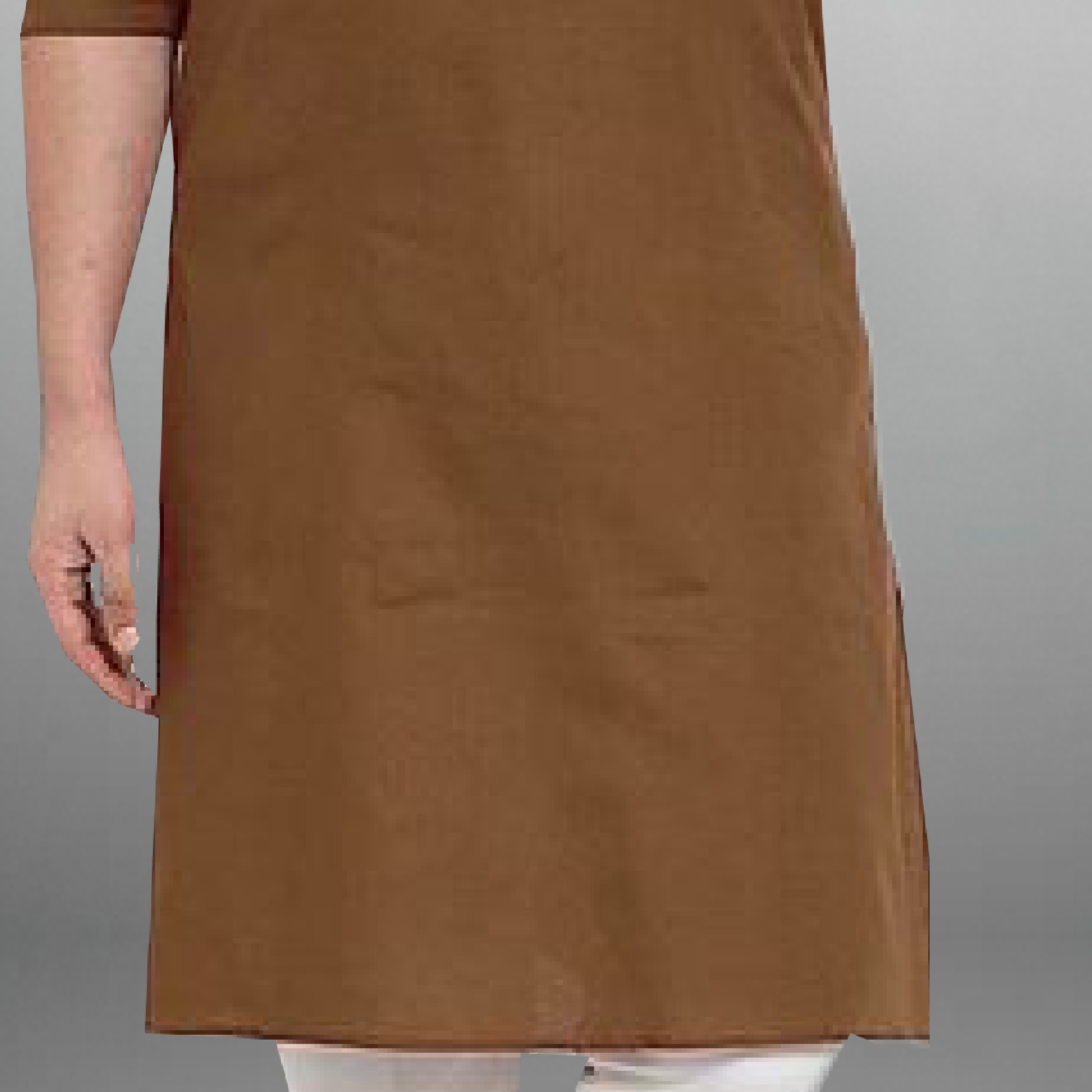 Men's Russet Brown Plain Kurta with button-RMEK026