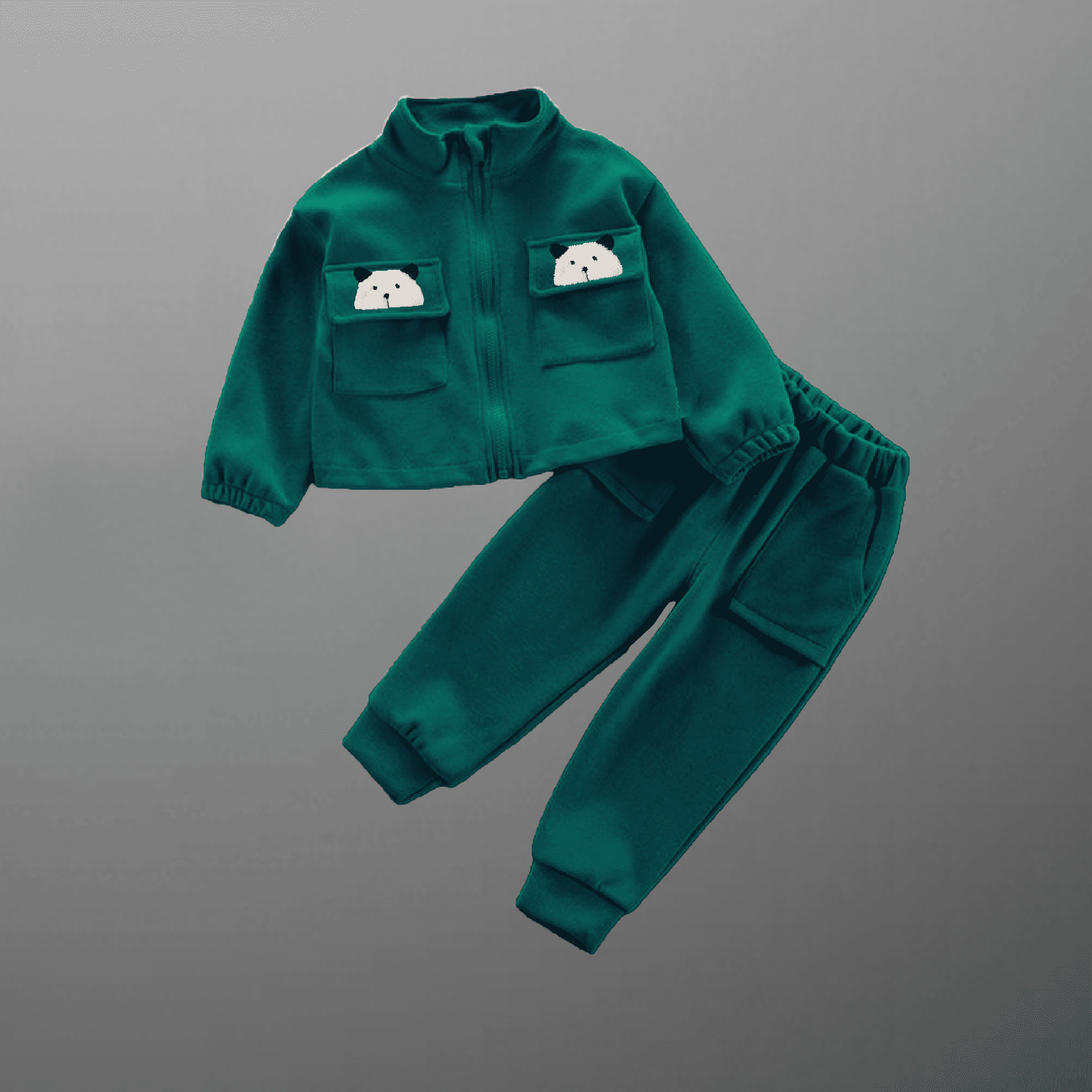 Girl's Teal Blue 2 Piece set of Top and Bottom with Pocket-RKFCW502