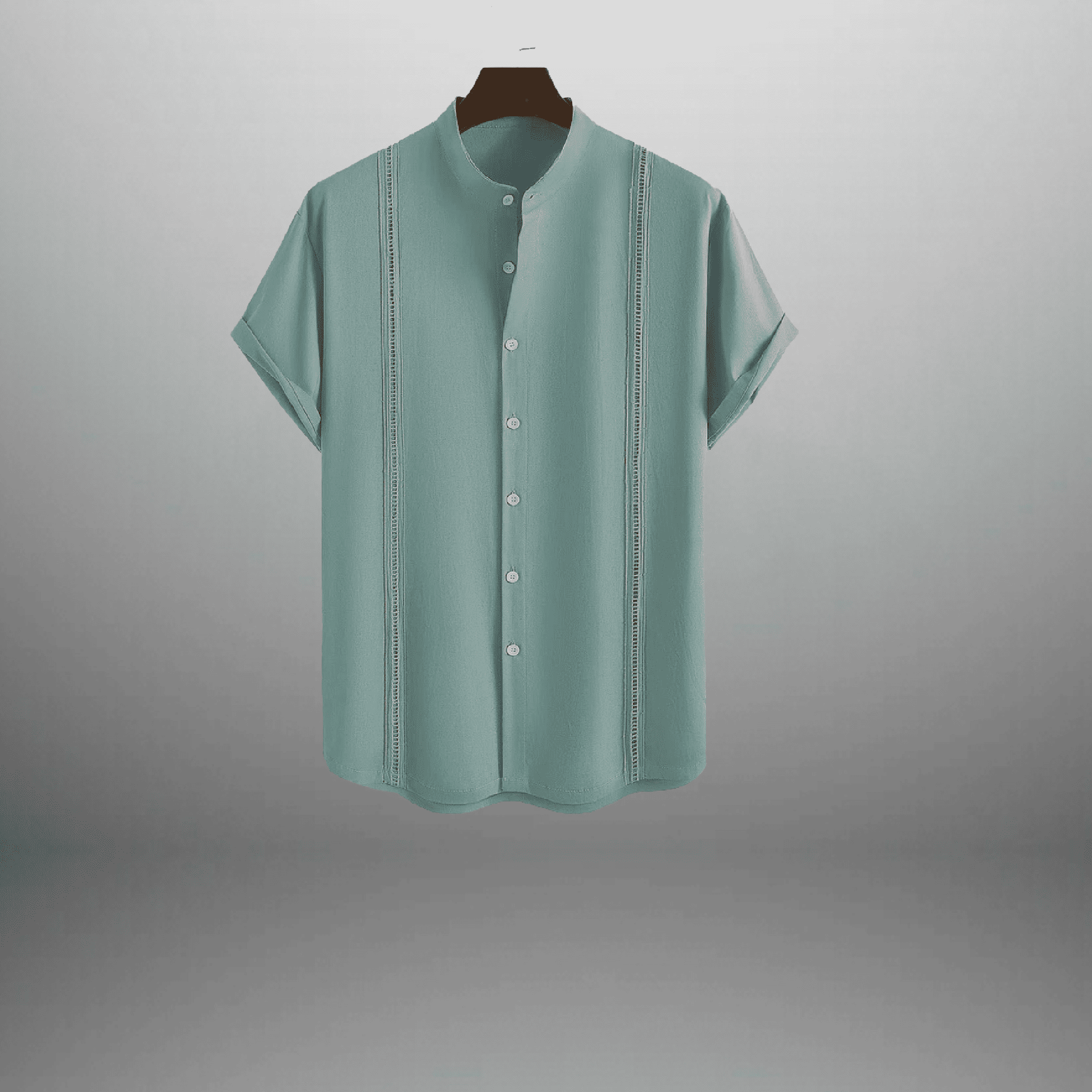 Men's Fern Green  Half sleeve shirt with threadwork in the front-RMS012