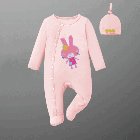 Baby Girl's Romper with a Free cap-RKFCTT098
