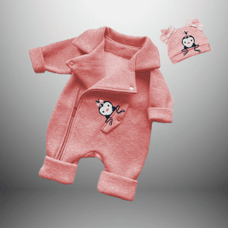 Toddler's Collared Romper with Zipper and a Pocket-RKFCTT095