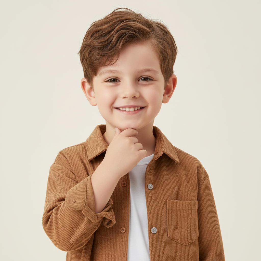 Boy's 3 piece set of Black Cargo pant ,Tan Brown shirt and a White T-shirt-RKFCW547 - Image 9