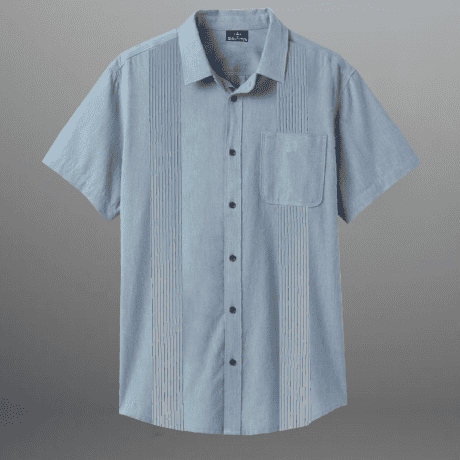 Men's Blue Half Sleeve Shirt with Pleated details and one side pocket-RMS042