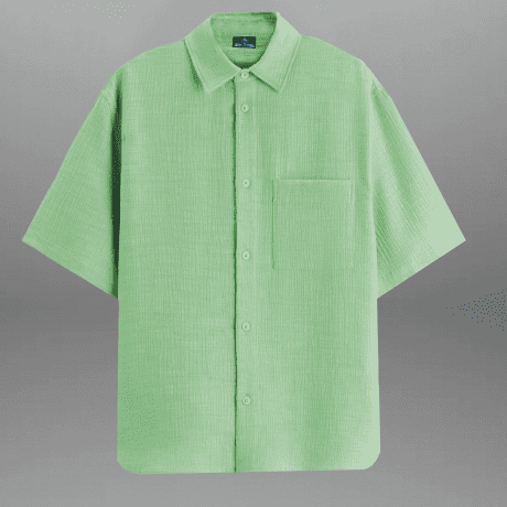 Men's Pista Green Textured Shirt with a Pocket-RMS050