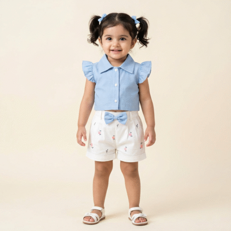 Girl's two piece set of top with shorts - RKFCW571