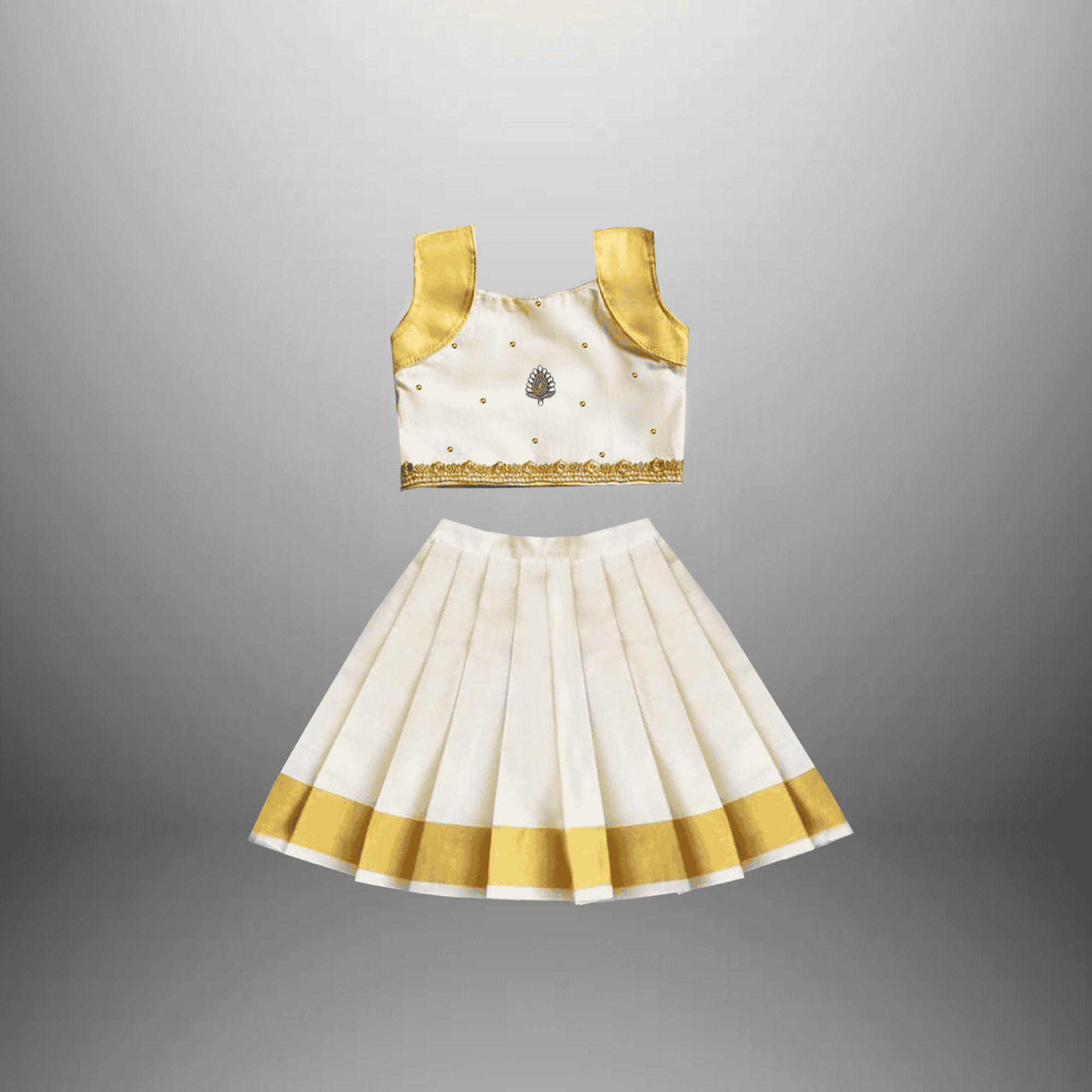 Girl's long skirt and sleeveless blouse for festive look-RKFCW567