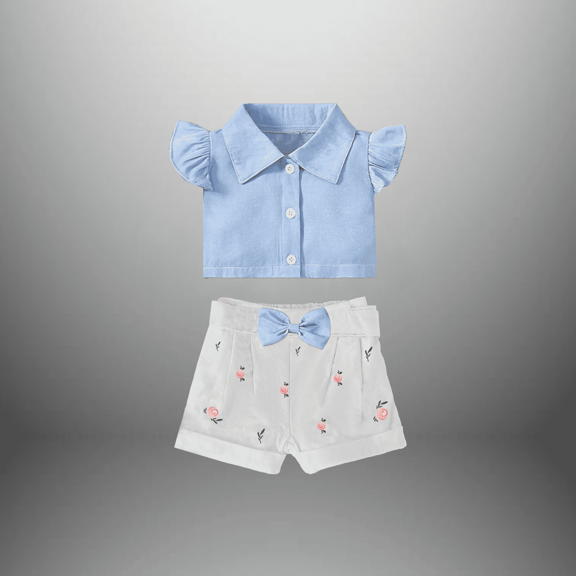 Girl's two piece set of top with shorts - RKFCW571