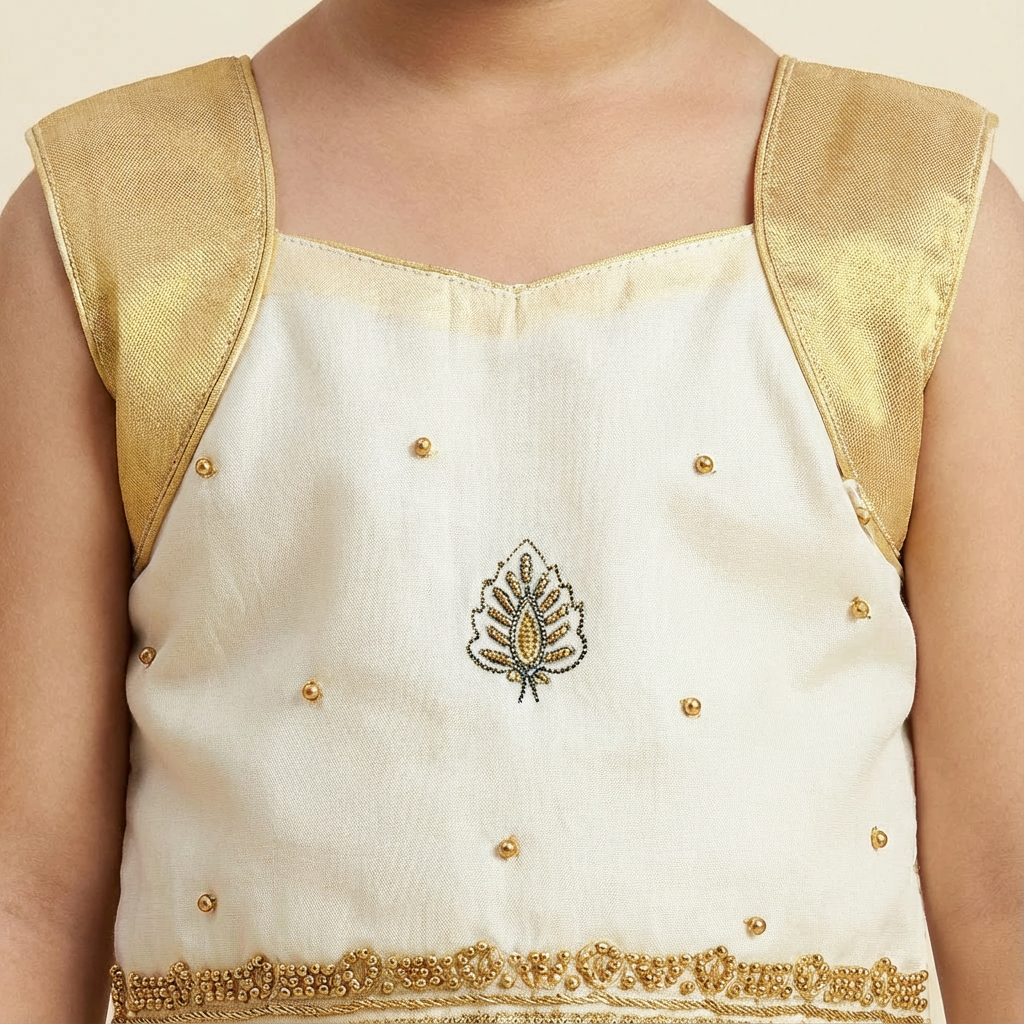 Girl's long skirt and sleeveless blouse for festive look-RKFCW567 - Image 5
